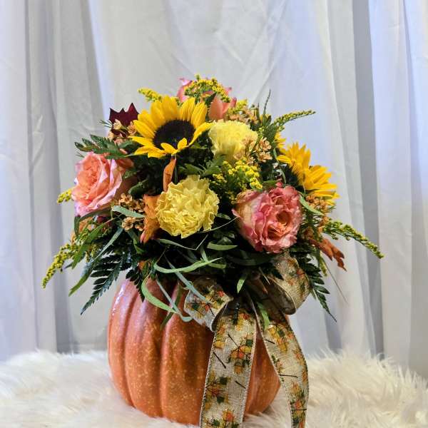 Fake Pumpkin Arrangement