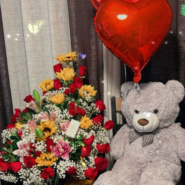 Hermoso arreglo de flores.