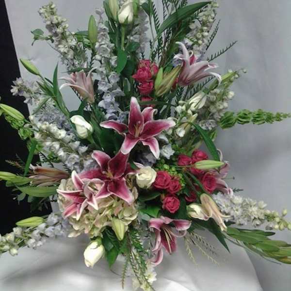 pastel urned arrangement