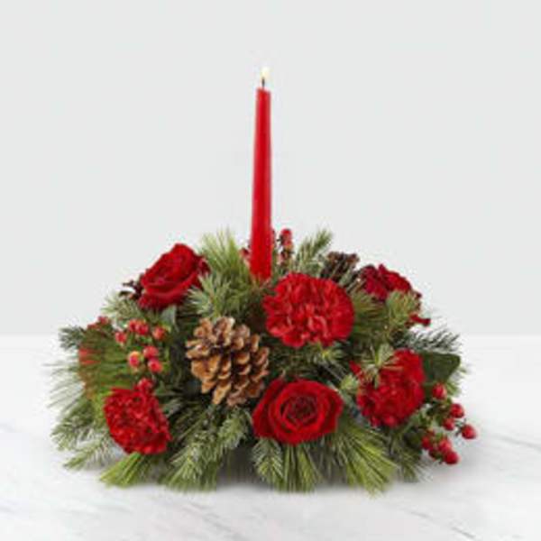 I'll Be Home for Christmas Centerpiece with Candle