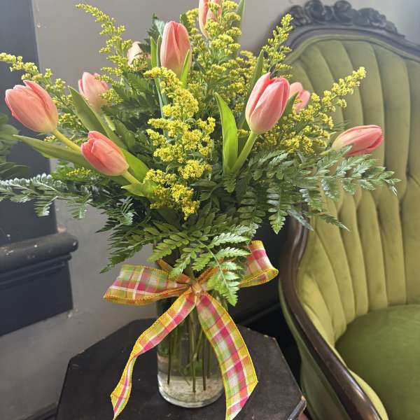 Premium Tulips in a Vase