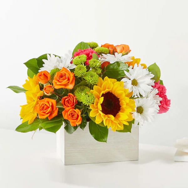Sun-drenched Blooms Box Bouquet