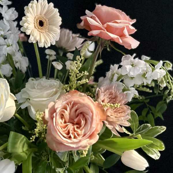 Peaches & Cream Wrapped Arrangement