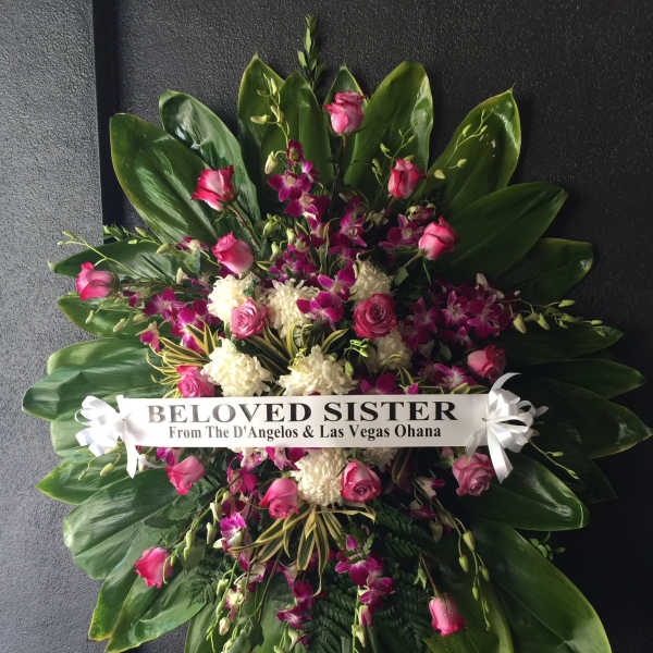 Pink and white theme wreath - F175W08