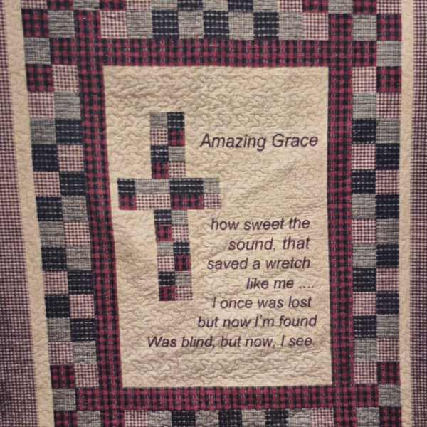 Amazing Grace Cross Quilted Throw