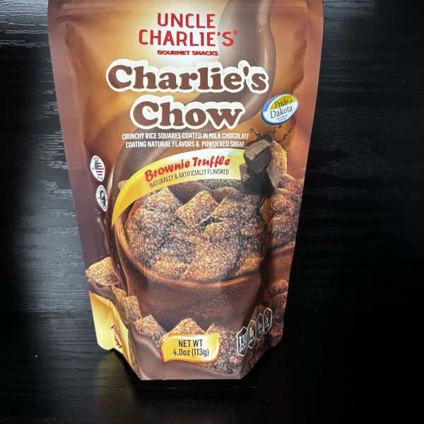 Bag of Uncle Charlie's Charlie's Chow brownie truffle snack mix
