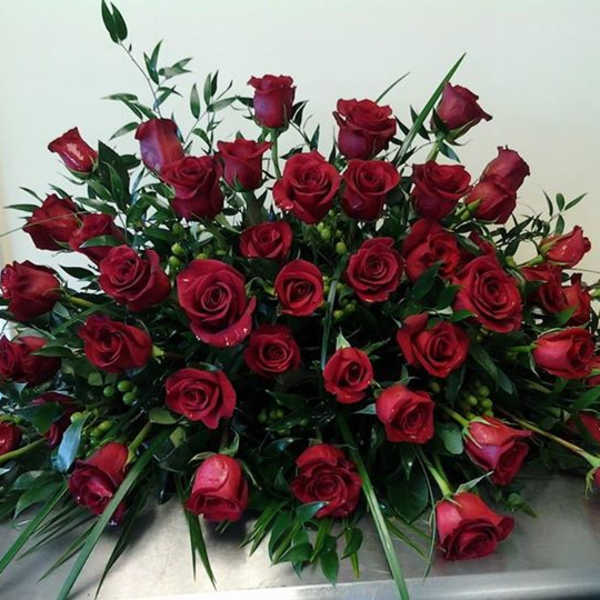 Roses & More Roses Casket Spray