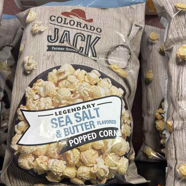 Bag of sea salt and butter popcorn
