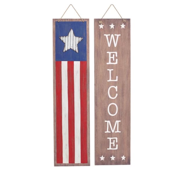 PATRIOTIC/WELCOME SIGN/PORCH SITTER