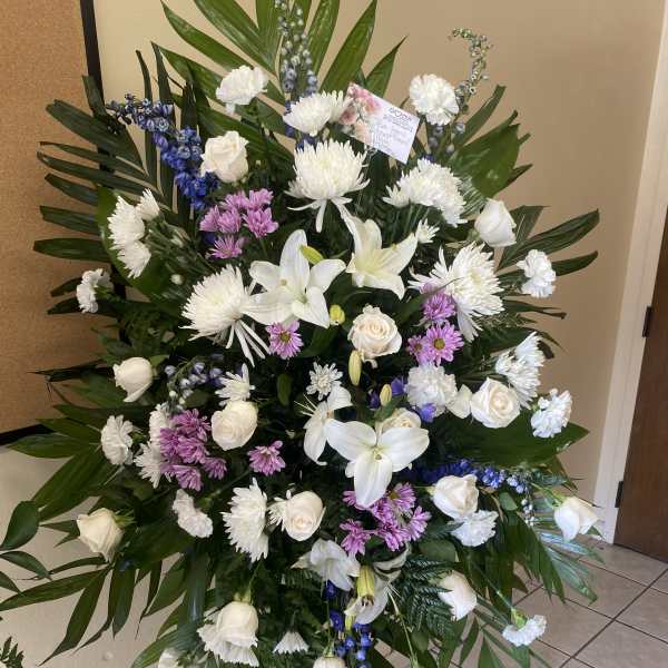 White and Lavender Standing Spray