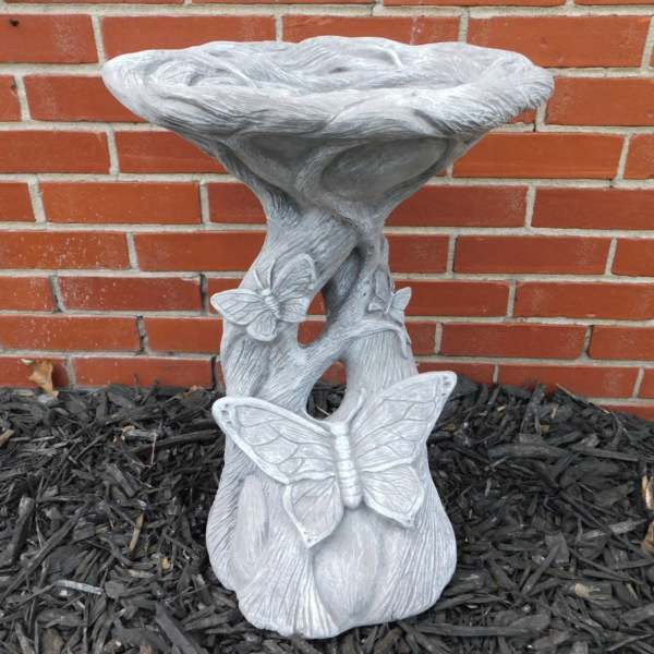 Large Concrete Butterfly Birdbath