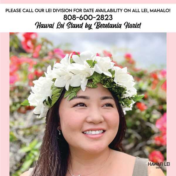 Orchid Haku Lei ( White ) (Pick Up & Shipping Only)