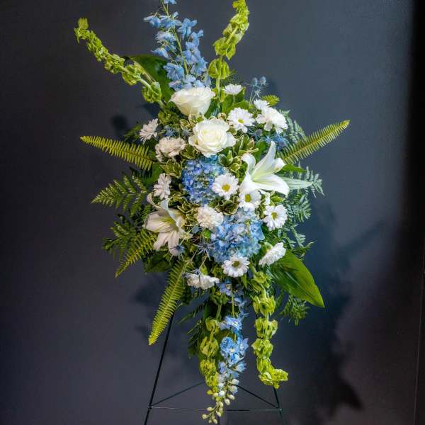 Blue + White Standing Spray (not as large as our standard standing spray)