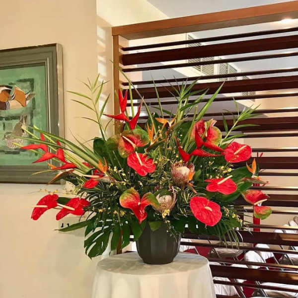 #74 RED TROPICAL CELEBRATION ARRANGEMENT Deluxe size