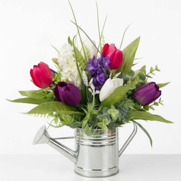 Silk Tulip Watering Can