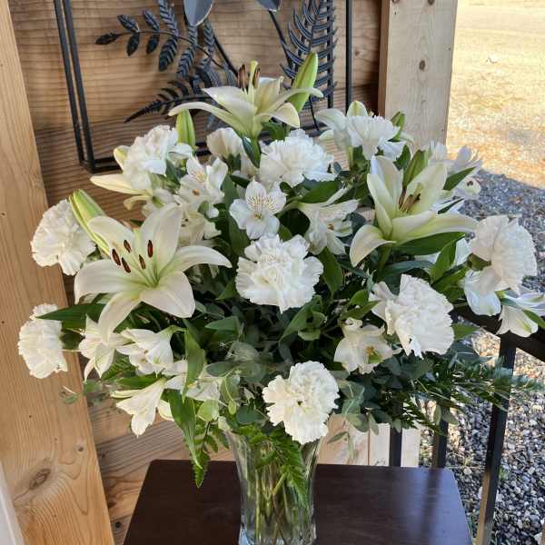 White Bouquet with Greens