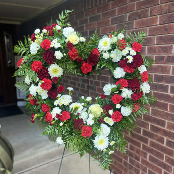 24” Red and White Heart tribute