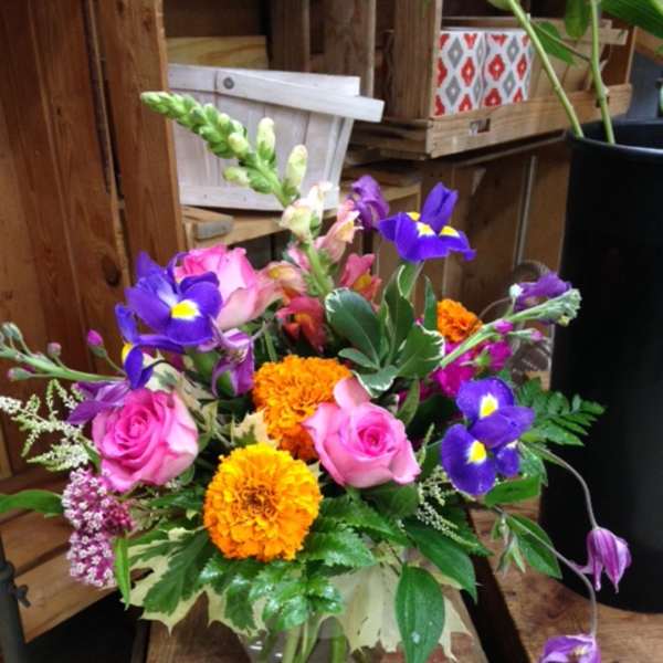 bright and colorful summer vase