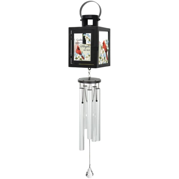 "Cardinals" Appear Lighted Lantern Wind Chime