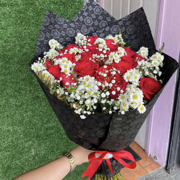 24 Roses in a Wrapped Bouquet