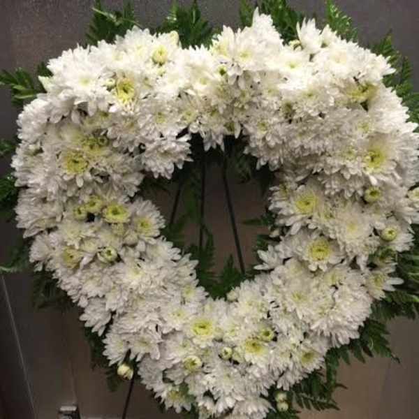 sympathy heart in white