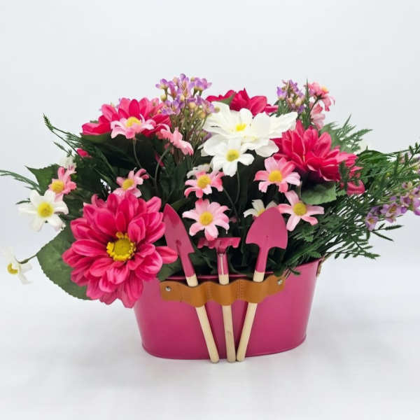 Always in Bloom Pink Gerber Silk Bouquet