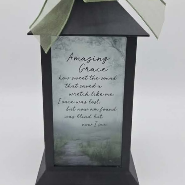 Amazing Grace Frosted Lantern