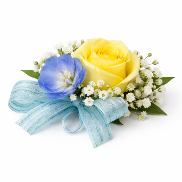 Yellow and Blue Wristlet