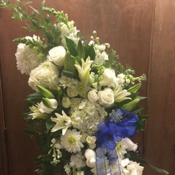 standing white easel spray