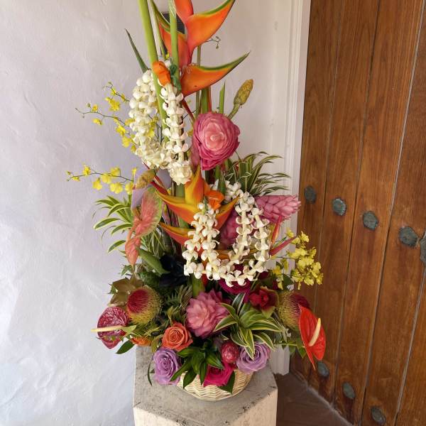 Incredible Tropical Floral tower Display designers choice