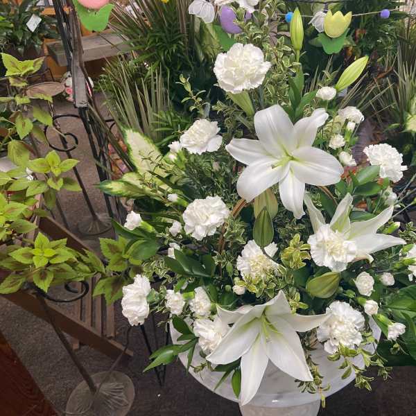 Peaceful White Lilies Basket