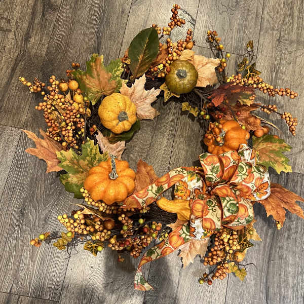 Small Pumpkin Fall Wreath