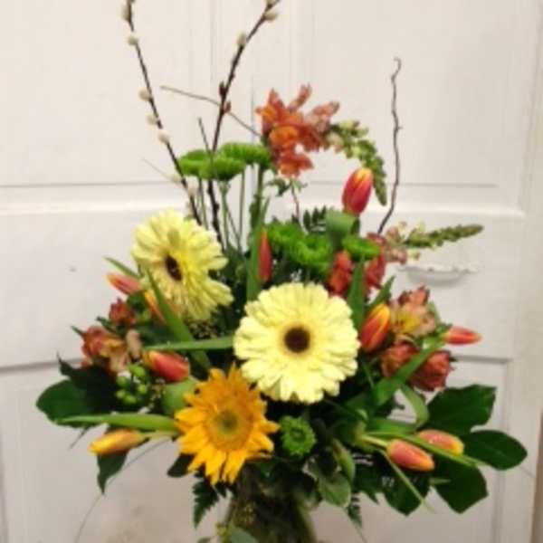 spring yellows in vase