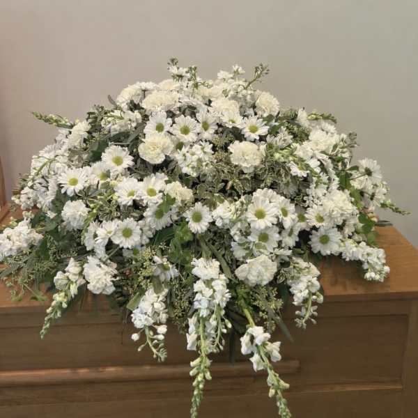 Ivory Field Casket Spray