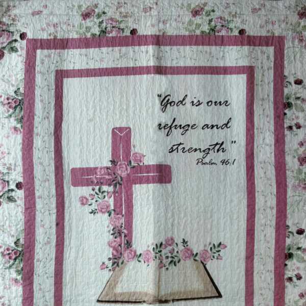 Psalm 46:1 God is our refuge and strength Quilted Throw
