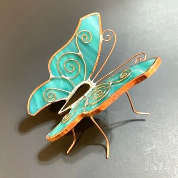 #A111 Turquoise Resting Butterfly