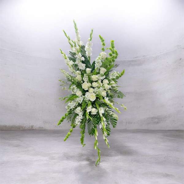 Sorrowful White Standing Spray