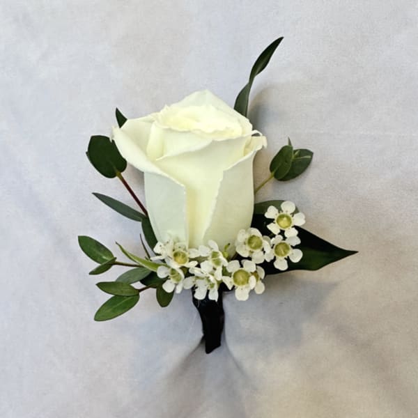 White Rose Prom Boutonniere