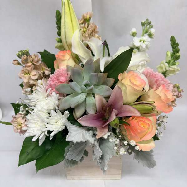 Desert Sunrise box wood Bouquet