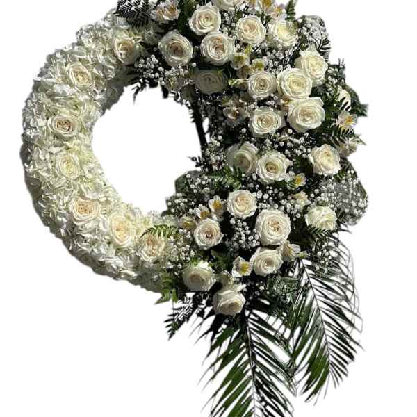 All white Sympathy Wreath