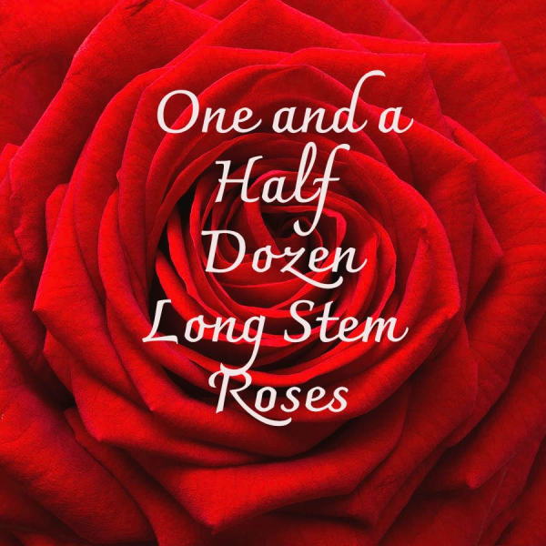 Close-up of a red rose with text overlay