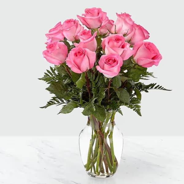 1 Doz Roses in Pink