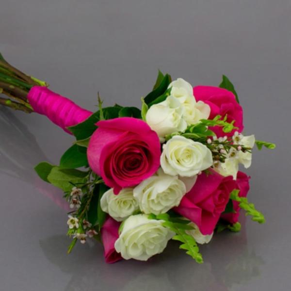 Hot pink and white mini dance bouquet