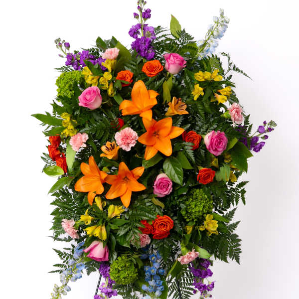 Our Bold Collection: Diamond Easel Spray in Colorful Blooms