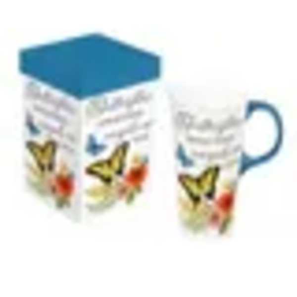 Butterfly-patterned mug and matching gift box