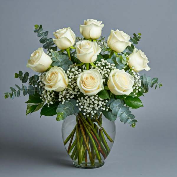 Class Dozen White Roses