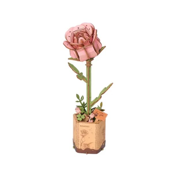 Hands Craft - Pink Rose Wooden 3D Puzzle