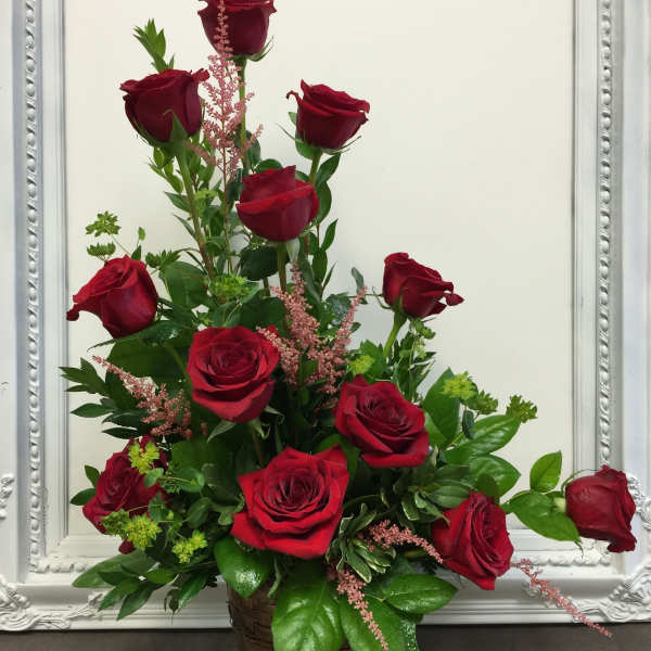 Classic Devotion Rose Basket