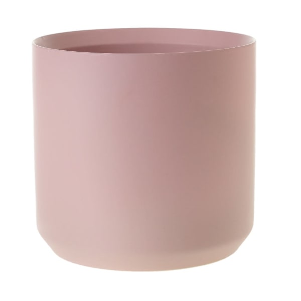 Pink cylindrical vase on a white background