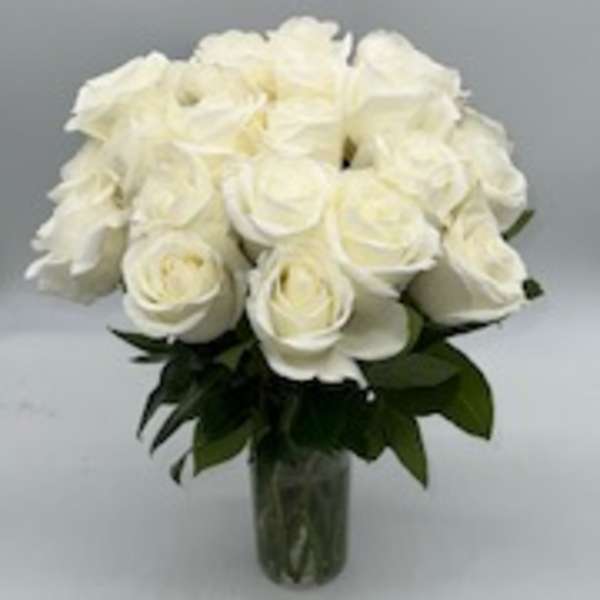 2 dozen white roses